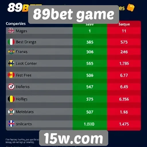 Comparativo de pagamento e saque no 89bet game