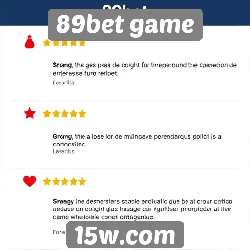 Avaliações de usuários sobre o 89bet game